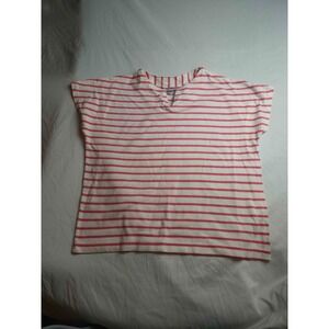 Vintage 90s Objectives Top Womens L Pink Striped Retro Indie Minimalist Nautical